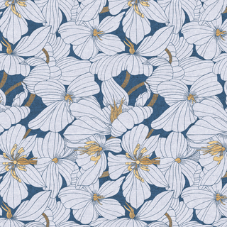 Navy Floral (Cotton Linen) // Grove for FIGO (1/4 yard) - Emmaline Bags Inc.