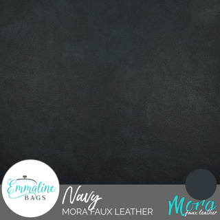 Navy | Mora Faux Leather - Emmaline Bags Inc. - Fabric