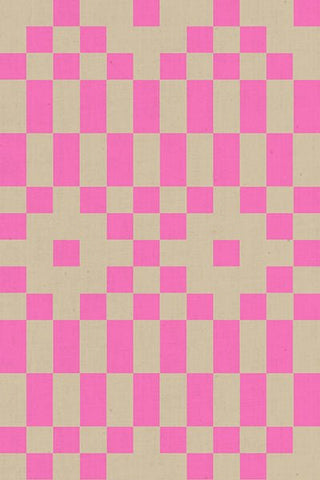 Neon Pink Bitmapped (Linen) | LoFi Linens by Ruby Star Society (¼ Yard) - Emmaline Bags Inc.-Fabric