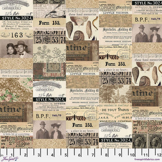 Neutral Collage // Tim Holtz Eclectic Elements - Palette - (1/4 yard) - Emmaline Bags Inc.