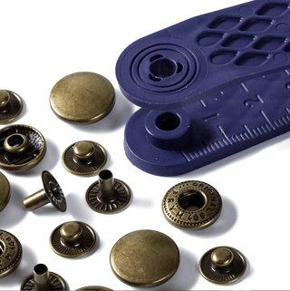 Non - sew Fasteners/Snaps (15mm; Antique Brass) - Emmaline Bags Inc.