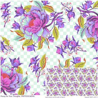 Nova Peony for Your Thoughts // Untamed by Tula Pink (1/4 yard) - Emmaline Bags Inc.