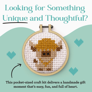 'och Aye the Moo' | Mini Matchbox Cross Stitch Kit - Emmaline Bags Inc. - Sewing Supplies & Notions