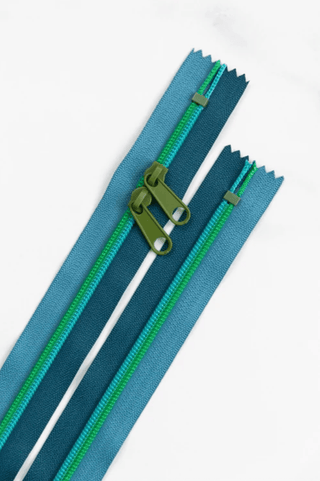 Olive Oasis | 30" Nylon Coil Zipper | *Size #5* with Two Pulls - Emmaline Bags Inc.-Bag Zippers