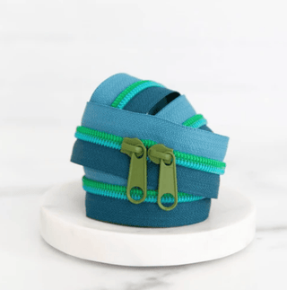 Olive Oasis | 30" Nylon Coil Zipper | *Size #5* with Two Pulls - Emmaline Bags Inc.-Bag Zippers