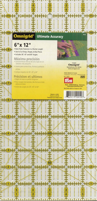 Omnigrid 6" x 12" Gridded Ruler - Emmaline Bags Inc.