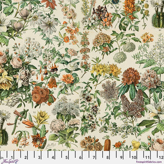 Orange Botanical (Canvas) | Tim Holtz Eclectic Elements | Palette Canvas Cloth (¼ Yard) - Emmaline Bags Inc.-Fabric