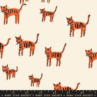 Orange Tiger Stripes // Catnap by Ruby Star Society (1/4 yard) - Emmaline Bags Inc. - Fabric
