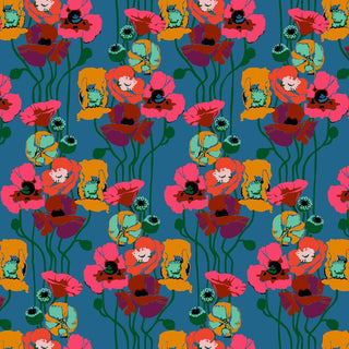 Paint Pouring Poppies | Overdressed by Anna Maria Parry (1/4 Yard) - Emmaline Bags Inc. - Fabric