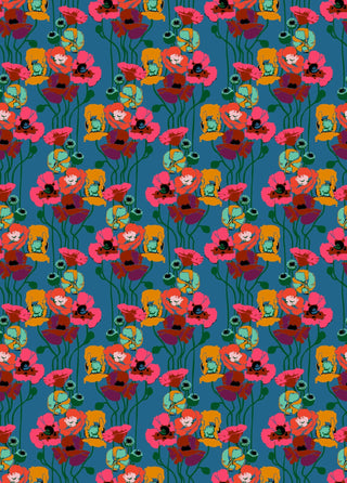 Paint Pouring Poppies | Overdressed by Anna Maria Parry (1/4 Yard) - Emmaline Bags Inc. - Fabric
