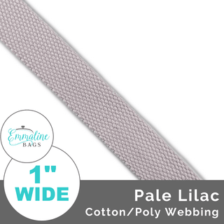 Pale Lilac | Cotton/Poly Webbing (Per 1 Yard) • 1 " Wide (25 mm) - Emmaline Bags Inc.-Straps & Handles