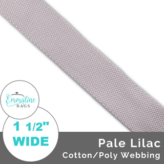 Pale Lilac | Cotton/Poly Webbing (Per 1 Yard) • 1 ½" Wide (38 mm) - Emmaline Bags Inc.-Straps & Handles