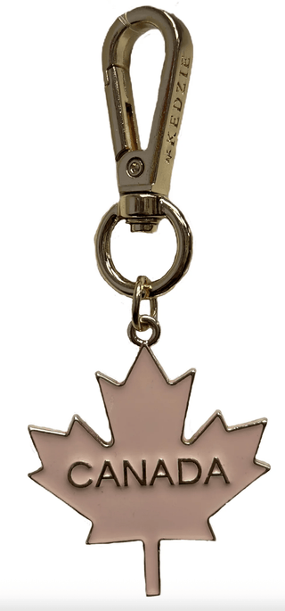 Pale Pink CANADA Maple Leaf | Bag Charm & Keychain - Emmaline Bags Inc.-Bag Hardware