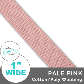 Pale Pink | Cotton/Poly Webbing (Per 1 Yard) • 1 " Wide (25 mm) - Emmaline Bags Inc. - Straps & Handles
