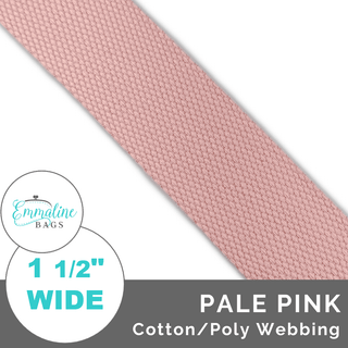 Pale Pink | Cotton/Poly Webbing (Per 1 Yard) • 1 ½" Wide (38 mm) - Emmaline Bags Inc. - Straps & Handles