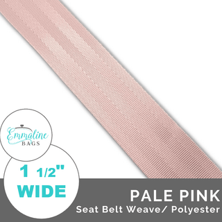 Pale Pink - Seat Belt Webbing (Per 1 Yard) • 1 1/2" Wide (38 mm) - Emmaline Bags Inc. - Straps & Handles