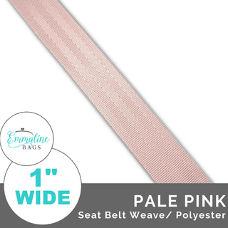 Pale Pink - Seat Belt Webbing (Per 1 Yard) - 1" Wide (25 mm) - Emmaline Bags Inc. - Straps & Handles