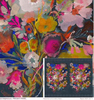 PANEL - Delphiniums // Sweet Somethings for FreeSpirit (WOF x 36") - Emmaline Bags Inc.