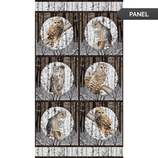 PANEL - Owls • Solitude Naturescapes for Northcott Studio - Emmaline Bags Inc.