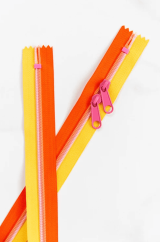 Papaya Punch | 30" Nylon Coil Zipper | *Size #5* with Two Pulls - Emmaline Bags Inc.-Bag Zippers