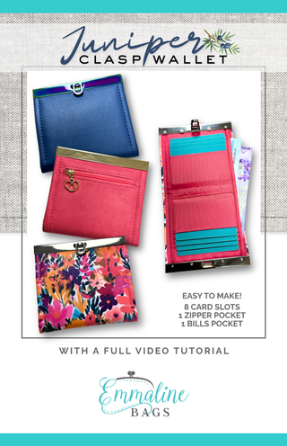Paper Booklet Pattern | The Juniper Clasp Wallet - Emmaline Bags Inc. - Sewing Patterns