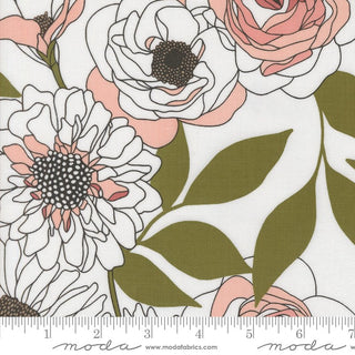 Paper Cabbage Rose // Botany by Alli K Design (1/4 yard) - Emmaline Bags Inc.