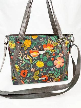 Passion Flower Tote by Blue Calla (Printed Paper Pattern) - Emmaline Bags Inc.