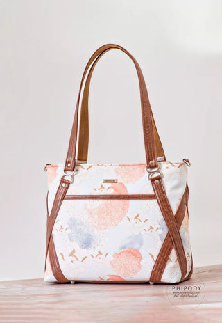 Passion Flower Tote by Blue Calla (Printed Paper Pattern) - Emmaline Bags Inc.