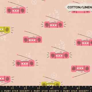 Peach Blossom Bloom (Linen) | LoFi Linens by Ruby Star Society (¼ Yard) - Emmaline Bags Inc.-Fabric