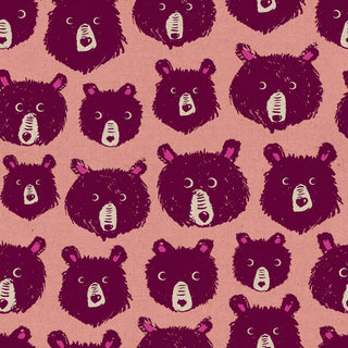 Peach Fizz Canvas // Teddy & The Bears by Ruby Star Society (1/4 yard) - Emmaline Bags Inc.