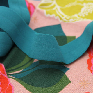 Peacock | Zipper Valley Fold Over Elastic | 1" (25 mm) (4 Yards) - Emmaline Bags Inc.-Sewing Supplies & Notions