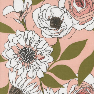 Peony Cabbage Rose // Botany by Alli K Design (1/4 yard) - Emmaline Bags Inc.