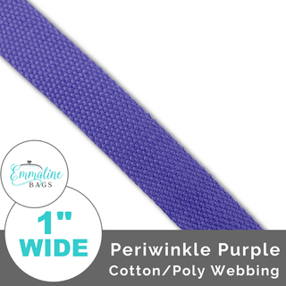 Periwinkle Purple | Cotton/Poly Webbing (Per 1 Yard) • 1 " Wide (25 mm) - Emmaline Bags Inc.-Straps & Handles