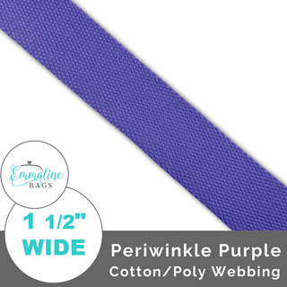 Periwinkle Purple | Cotton/Poly Webbing (Per 1 Yard) • 1 ½" Wide (38 mm) - Emmaline Bags Inc.-Straps & Handles