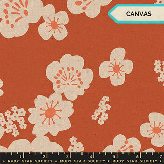 Persimmon Hana (Canvas) // Paper Cuts 2 by Ruby Star Society (1/4 yard) - Emmaline Bags Inc. - Fabric