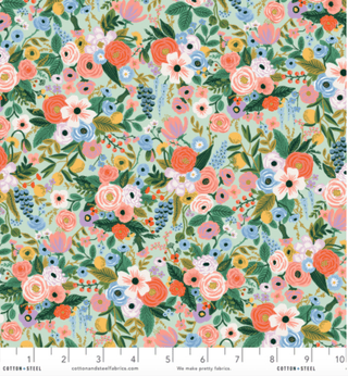 Petite Garden Party in Mint • Orchard (1/4 yard) - Emmaline Bags Inc.