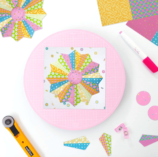 Pink 10" Round Rotating Cutting Mat | Sue Daley/Riley Blake Designs - Emmaline Bags Inc.-Sewing Supplies & Notions