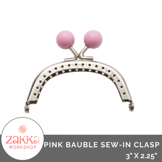 Pink Bauble Sew - In Clasp 3" x 2 1/4" from Zakka Workshop - Emmaline Bags Inc.