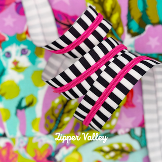 Pink Chunky Zebra | Nylon Coil Zipper | Size 5 (3 Yards) - Emmaline Bags Inc. - Bag Zippers