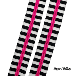 Pink Chunky Zebra | Nylon Coil Zipper | Size 5 (3 Yards) - Emmaline Bags Inc. - Bag Zippers