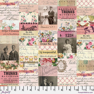 Pink Collage // Tim Holtz Eclectic Elements - Palette - (1/4 yard) - Emmaline Bags Inc.