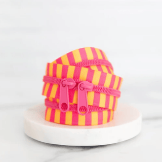 Pink Lemonade | 30" Nylon Coil Zipper | *Size #5* with Two Pulls - Emmaline Bags Inc.-Bag Zippers