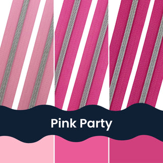 Pink Party | Nylon Coil Zipper Bundle | Size 5 (3 Yards - 1 yd of each) - Emmaline Bags Inc.-Bag Zippers