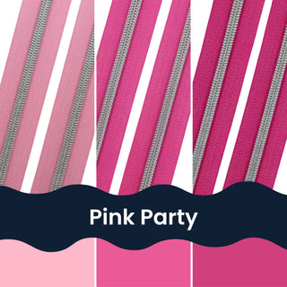 Pink Party | Nylon Coil Zipper Bundle | Size #5 (3 Yards - 1 yd of each)