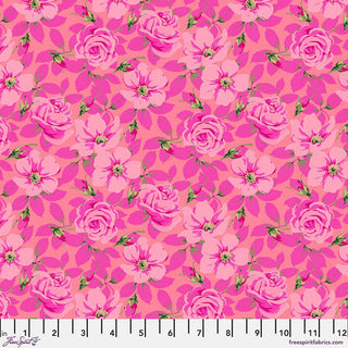 Pink Roses // Nation of Flowers for FreeSpirit (1/4 yard) - Emmaline Bags Inc.