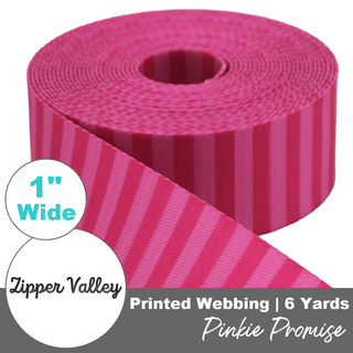 Pinkie Promise | Zipper Valley Printed Webbing (6 Yards) | 1" Wide (25 mm) - Emmaline Bags Inc. - Straps & Handles