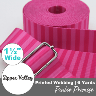 Pinkie Promise | Zipper Valley Printed Webbing (6 Yards) | 1 ½" Wide (38 mm) - Emmaline Bags Inc. - Straps & Handles