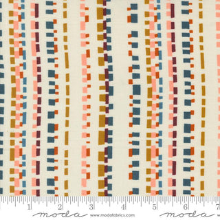 Playful Dash Stripes - Eggshell // Folk & Lore for Moda (1/4 yard) - Emmaline Bags Inc.