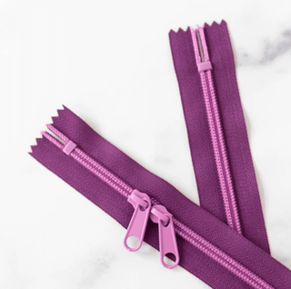 Plum | 30" Nylon Coil Zipper | *Size #5* with Two Pulls - Emmaline Bags Inc.-Bag Zippers