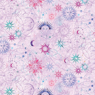 Plum Sun & Moon | Celestial Skies for Benartex (¼ Yard) - Emmaline Bags Inc.-Fabric